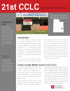 21st Century Community Learning Centers: Grand County Middle School