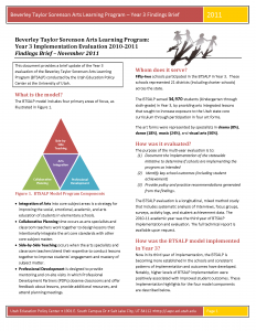 Beverley Taylor Sorenson Arts Learning Program (BTSALP) Evaluation, 2011