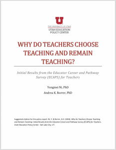 Why Do Teachers Choose Teaching And Remain Teaching?: Initial Results from the Educator Career and Pathway Survey (ECAPS) for Teachers