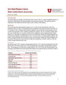 Spy Hop Productions Education Data Analyses, 2016