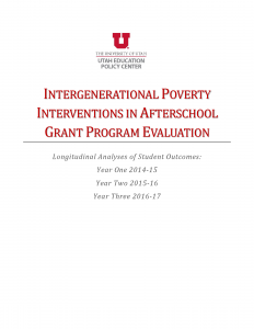 Intergenerational Poverty Interventions Afterschool Program, 2018 Longitudinal Report