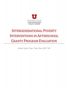 Intergenerational Poverty Interventions Afterschool Program, 2019