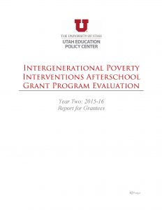 Intergenerational Poverty Interventions Afterschool Program, 2016