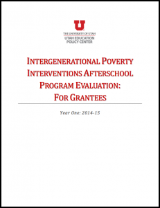 Intergenerational Poverty Interventions Afterschool Program, 2015