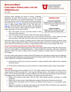 Concurrent Enrollment and the STEM Pipeline