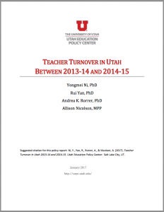 Teacher Turnover in Utah 2013-14 and 2014-15