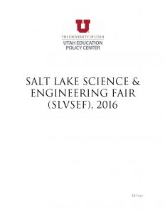 Salt Lake Science & Engineering Fair (SLVSEF), 2016